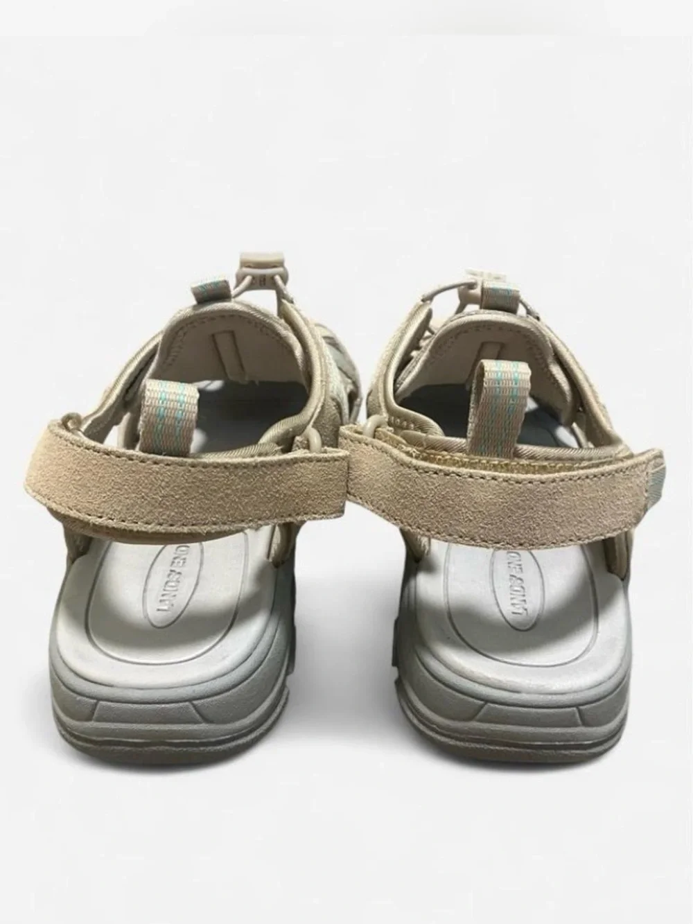Lands' End Beige and Aqua Women's Outdoor Sport Sandals Size 10
